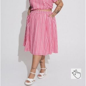 Red checkered skirt set Torrid size 6